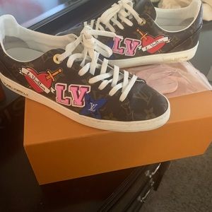 Louis Vuitton monogram black heart sneakers